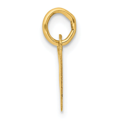14K Gelbgold 14K Klein Schräg Block Buchstabe W Initiale Charm