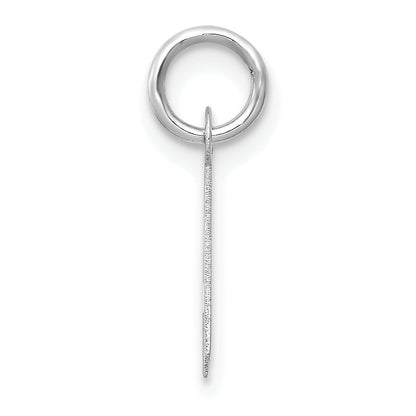 14K Weißgold 14K Weißgold Klein Schräg Block Buchstabe A Initiale Charm