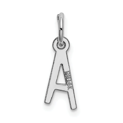 14K Weißgold 14K Weißgold Klein Schräg Block Buchstabe A Initiale Charm