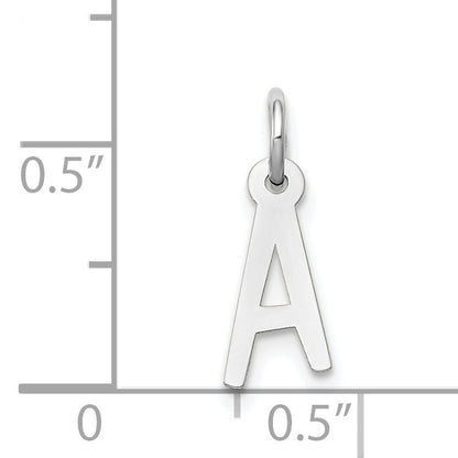14K Weißgold 14K Weißgold Klein Schräg Block Buchstabe A Initiale Charm