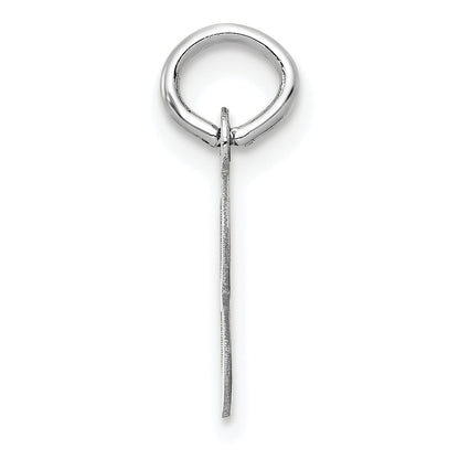 14K Weißgold 14K Weißgold Klein Schräg Block Buchstabe B Initiale Charm