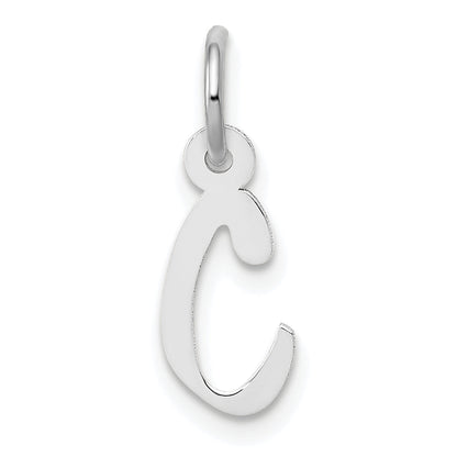 14K Weißgold 14K Weißgold Klein Schräg Block Buchstabe C Initiale Charm