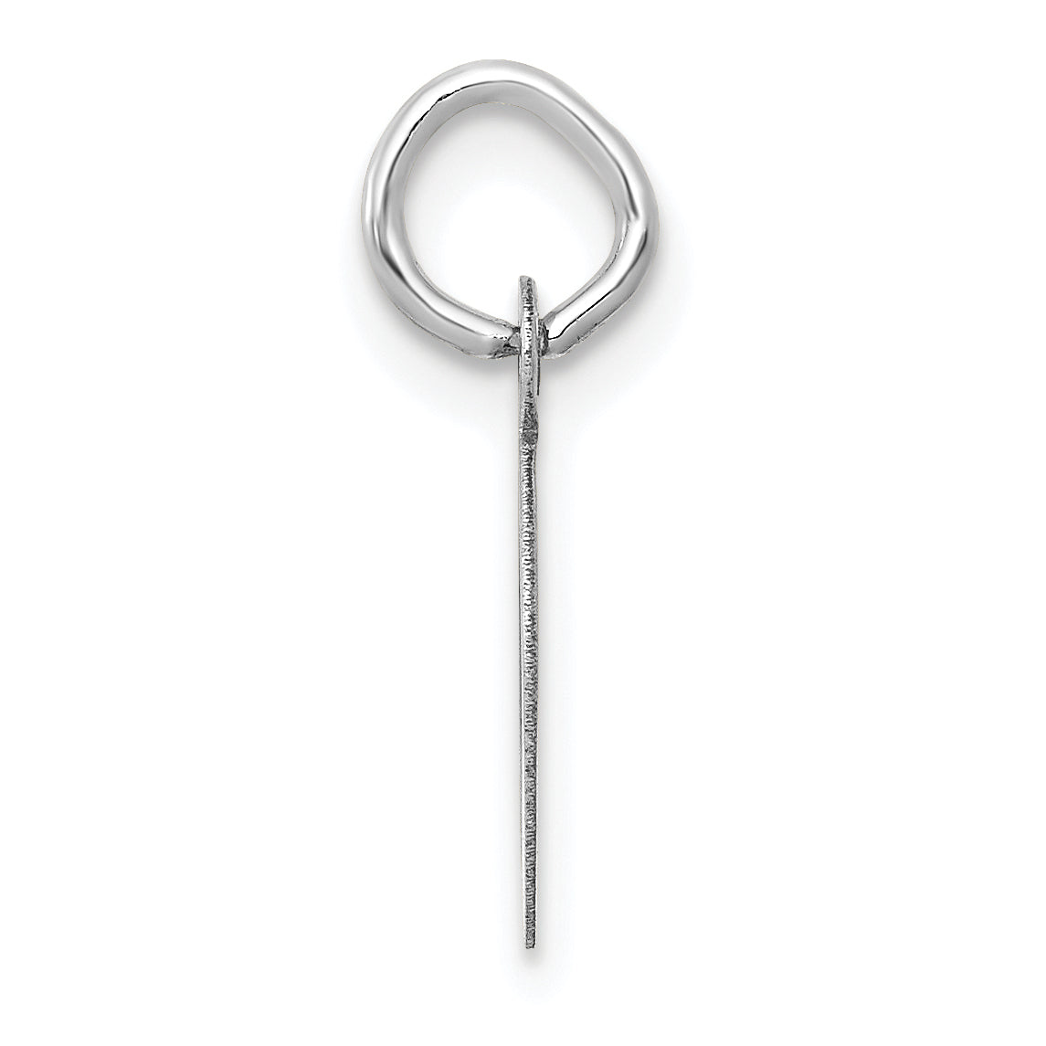 14K Weißgold 14K Weißgold Klein Schräg Block Buchstabe D Initiale Charm