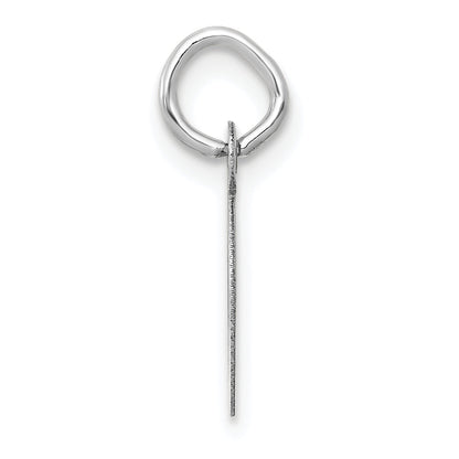 14K Weißgold 14K Weißgold Klein Schräg Block Buchstabe D Initiale Charm
