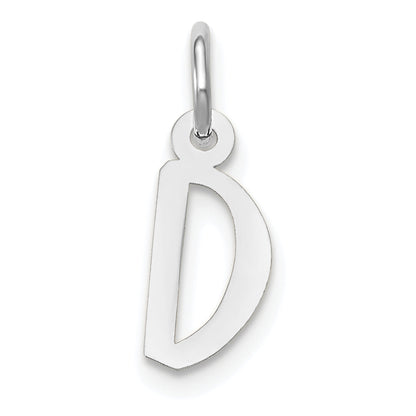 14K Weißgold 14K Weißgold Klein Schräg Block Buchstabe D Initiale Charm