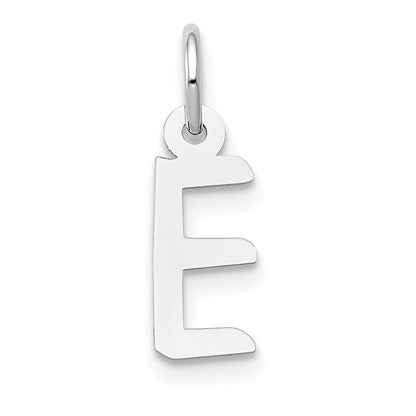 14K Weißgold 14K Weißgold Klein Schräg Block Buchstabe E Initiale Charm