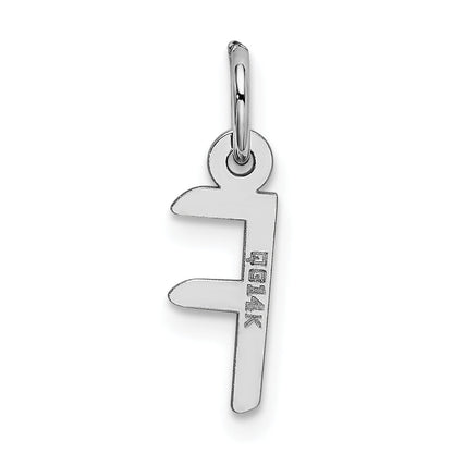 14K Weißgold 14K Weißgold Klein Schräg Block Buchstabe F Initiale Charm