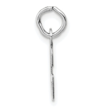 14K Weißgold 14K Weißgold Klein Schräg Block Buchstabe G Initiale Charm