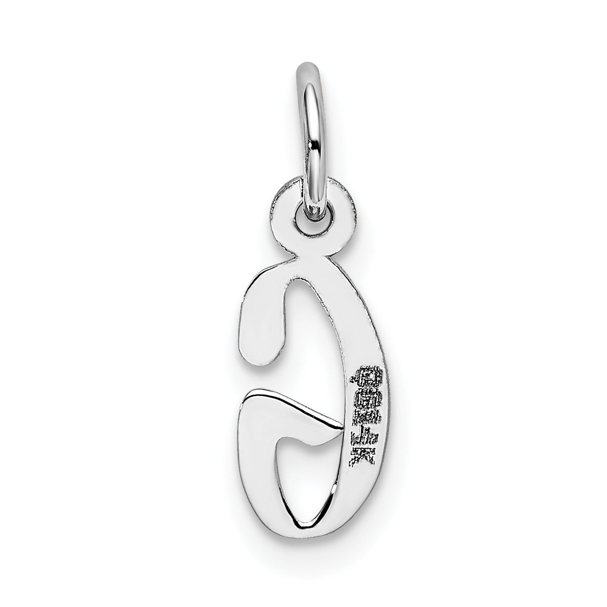 14K Weißgold 14K Weißgold Klein Schräg Block Buchstabe G Initiale Charm