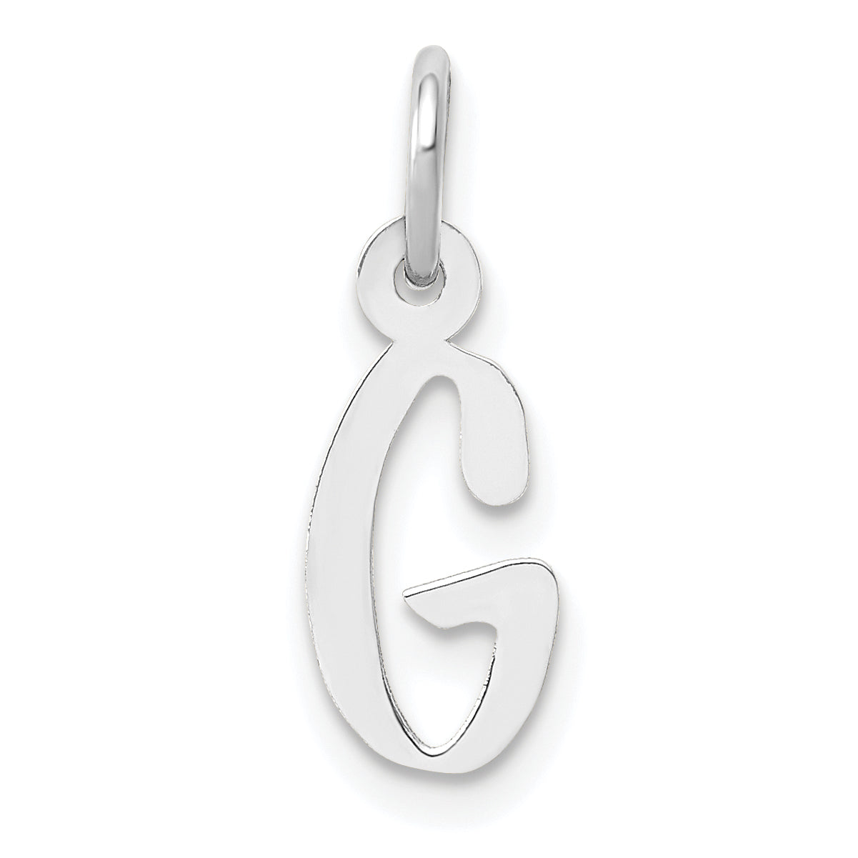 14K Weißgold 14K Weißgold Klein Schräg Block Buchstabe G Initiale Charm