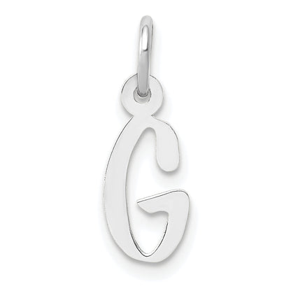 14K Weißgold 14K Weißgold Klein Schräg Block Buchstabe G Initiale Charm