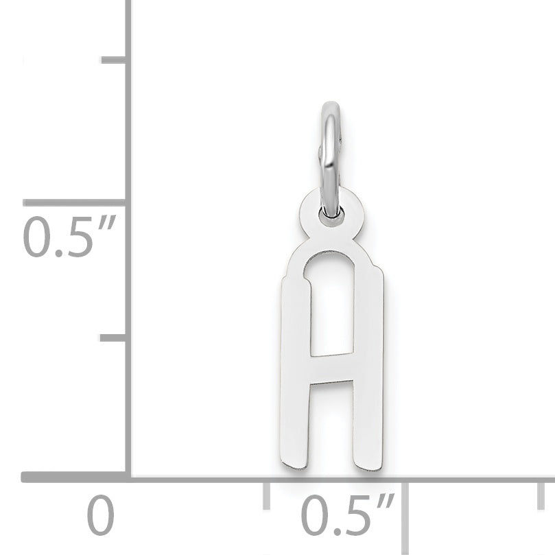 14K Weißgold 14K Weißgold Klein Schräg Block Buchstabe H Initiale Charm