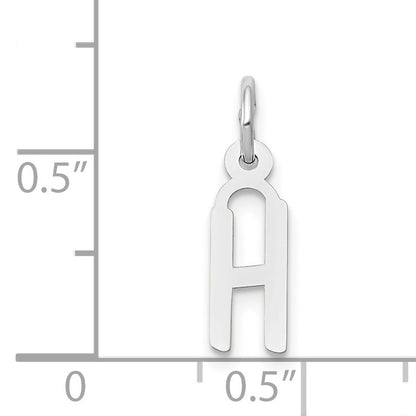 14K Weißgold 14K Weißgold Klein Schräg Block Buchstabe H Initiale Charm