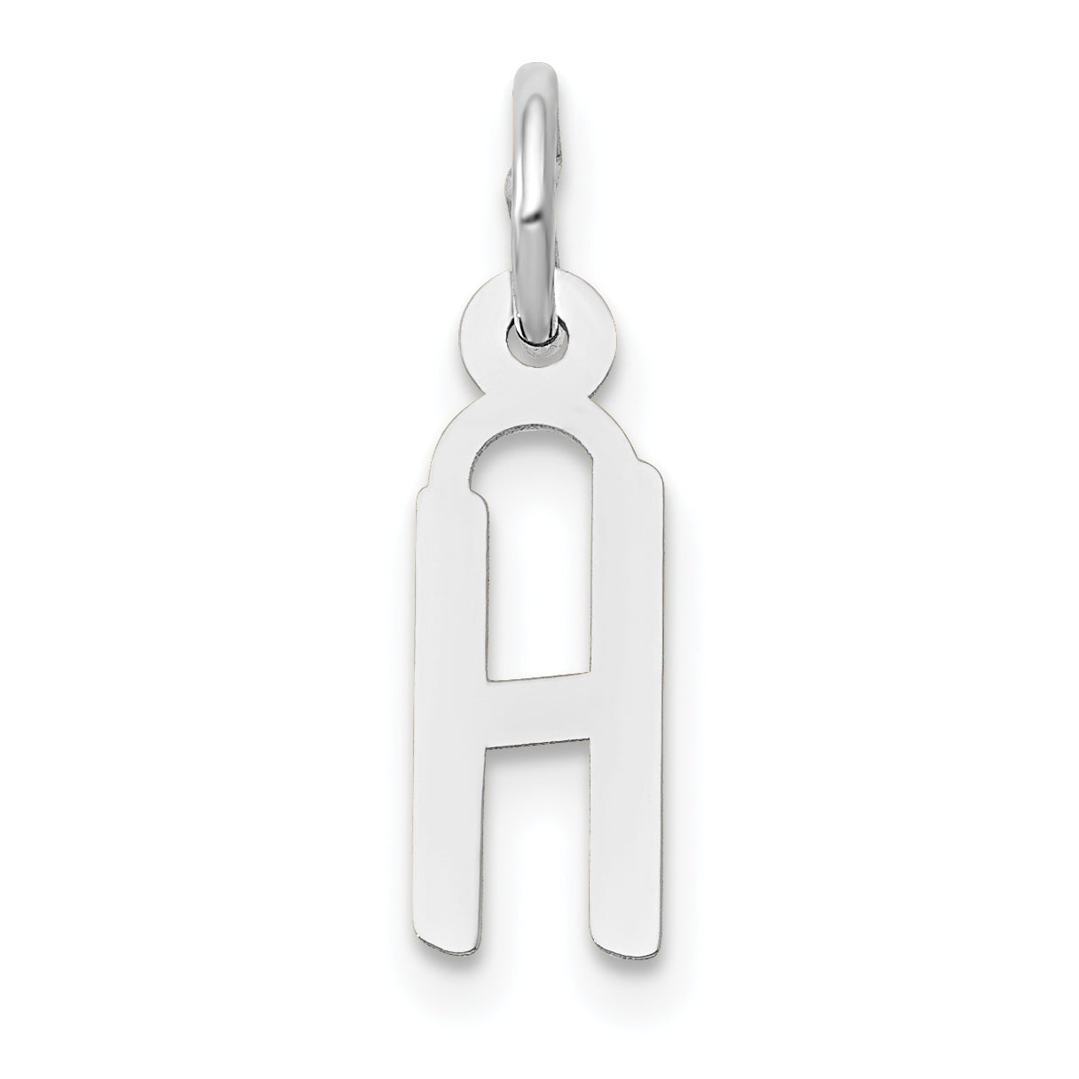 14K Weißgold 14K Weißgold Klein Schräg Block Buchstabe H Initiale Charm