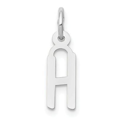 14K Weißgold 14K Weißgold Klein Schräg Block Buchstabe H Initiale Charm