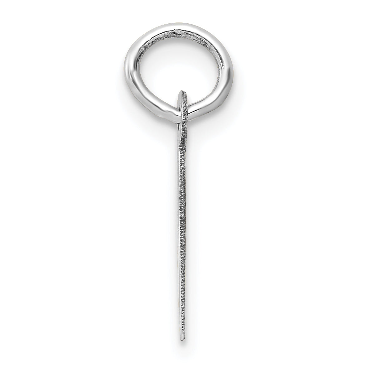 14K Weißgold 14K Weißgold Klein Schräg Block Buchstabe I Initiale Charm