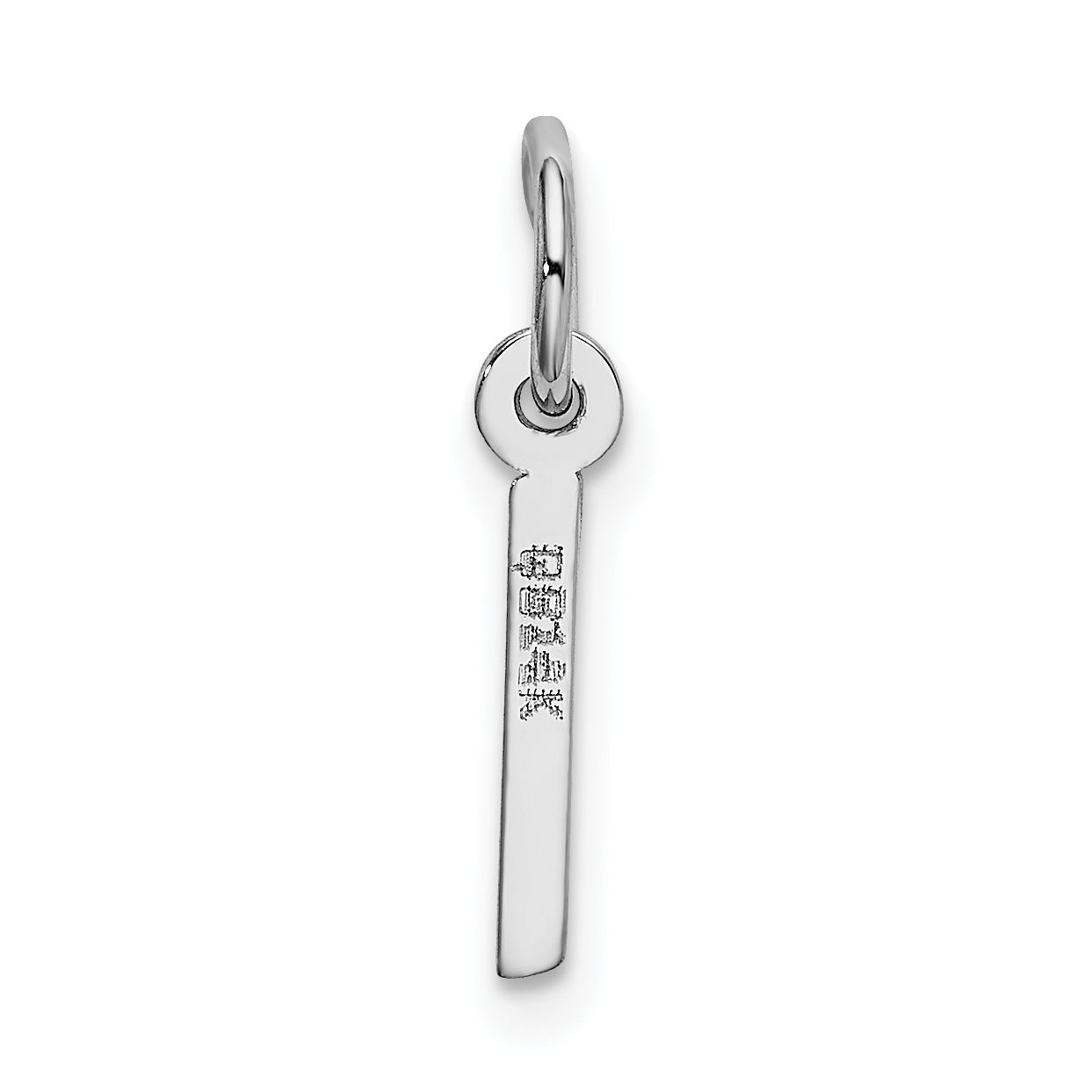 14K Weißgold 14K Weißgold Klein Schräg Block Buchstabe I Initiale Charm