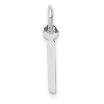 14K Weißgold 14K Weißgold Klein Schräg Block Buchstabe I Initiale Charm