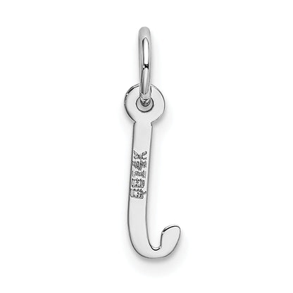 14K Weißgold 14K Weißgold Klein Schräg Block Buchstabe J Initiale Charm