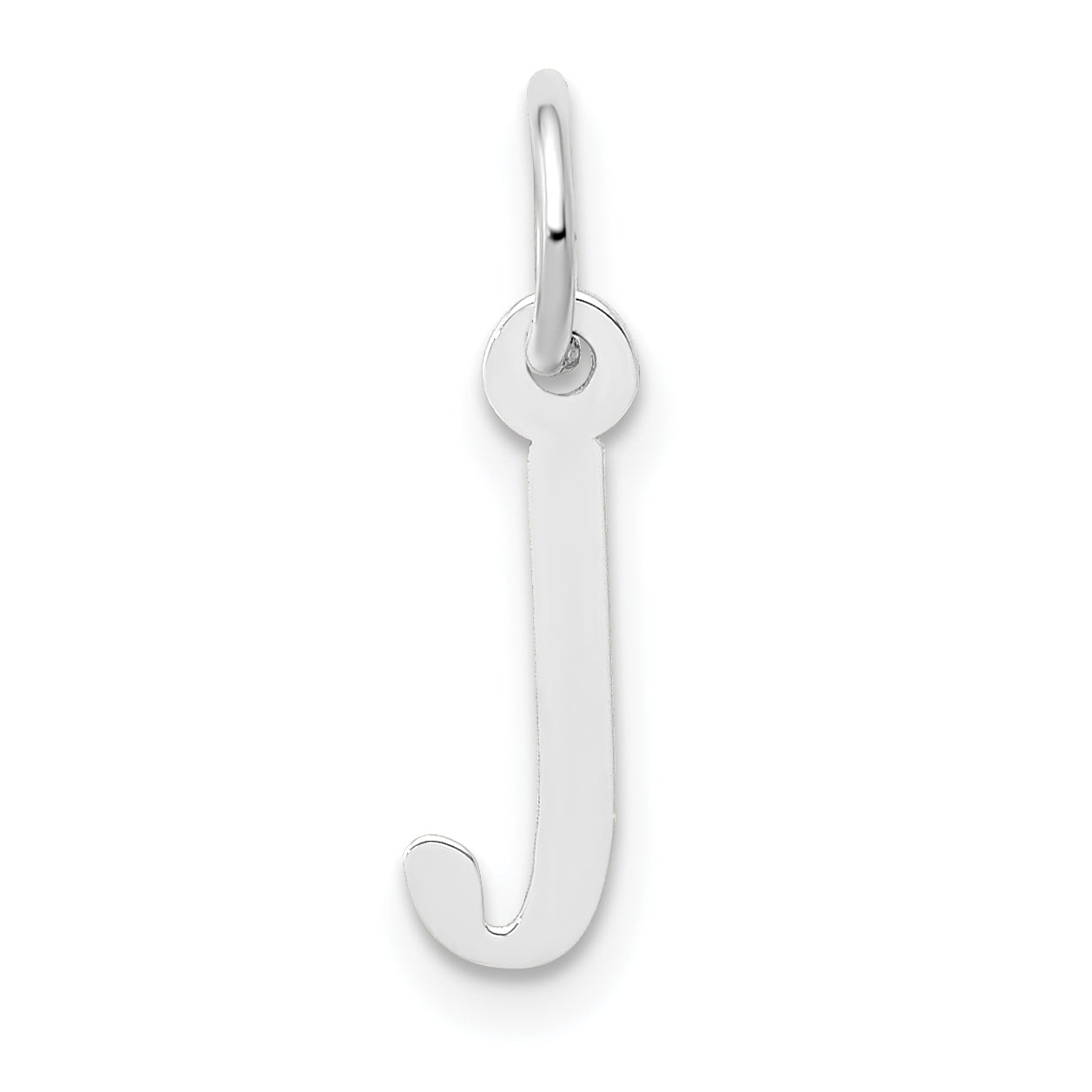 14K Weißgold 14K Weißgold Klein Schräg Block Buchstabe J Initiale Charm