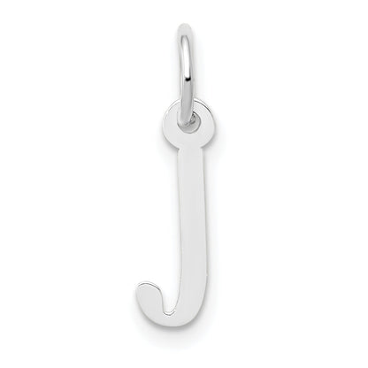 14K Weißgold 14K Weißgold Klein Schräg Block Buchstabe J Initiale Charm
