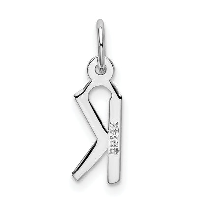 14K Weißgold 14K Weißgold Klein Schräg Block Buchstabe K Initiale Charm