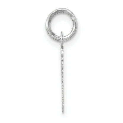 14K Weißgold 14K Weißgold Klein Schräg Block Buchstabe M Initiale Charm