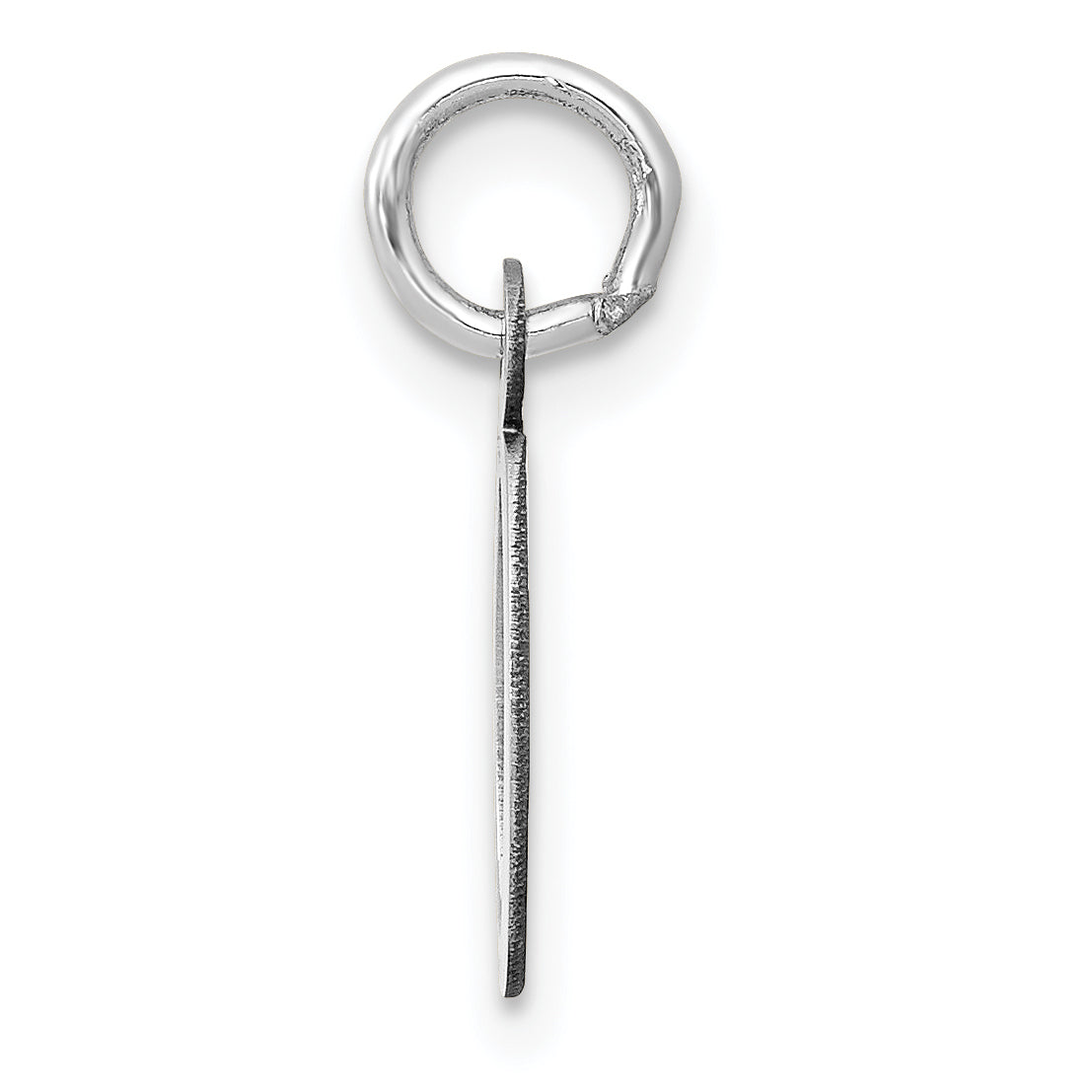 14K Weißgold 14K Weißgold Klein Schräg Block Buchstabe O Initiale Charm