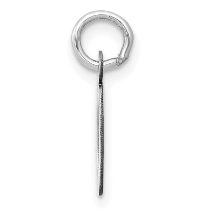 14K Weißgold 14K Weißgold Klein Schräg Block Buchstabe O Initiale Charm