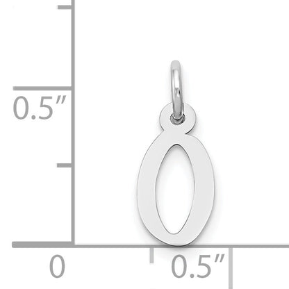 14K Weißgold 14K Weißgold Klein Schräg Block Buchstabe O Initiale Charm