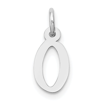 14K Weißgold 14K Weißgold Klein Schräg Block Buchstabe O Initiale Charm