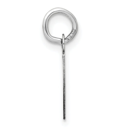 14K Weißgold 14K Weißgold Klein Schräg Block Buchstabe P Initiale Charm