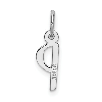 14K Weißgold 14K Weißgold Klein Schräg Block Buchstabe P Initiale Charm
