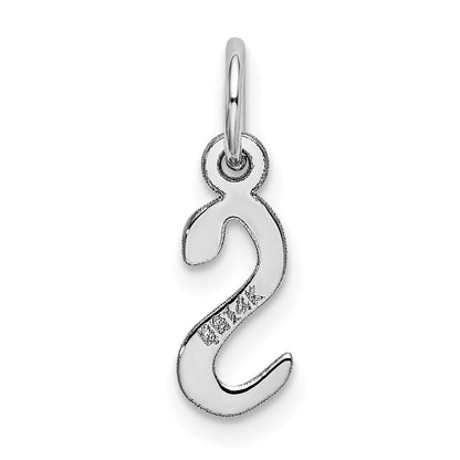 14K Weißgold 14K Weißgold Klein Schräg Block Buchstabe S Initiale Charm