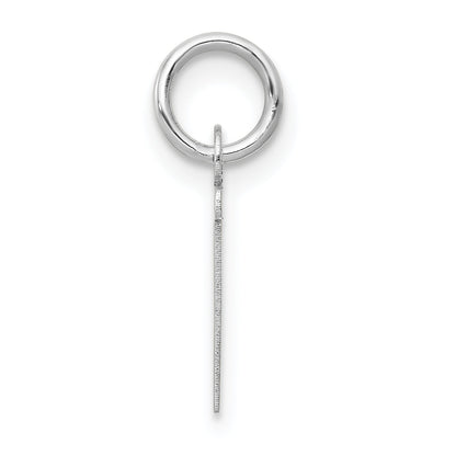 14K Weißgold 14K Weißgold Klein Schräg Block Buchstabe T Initiale Charm