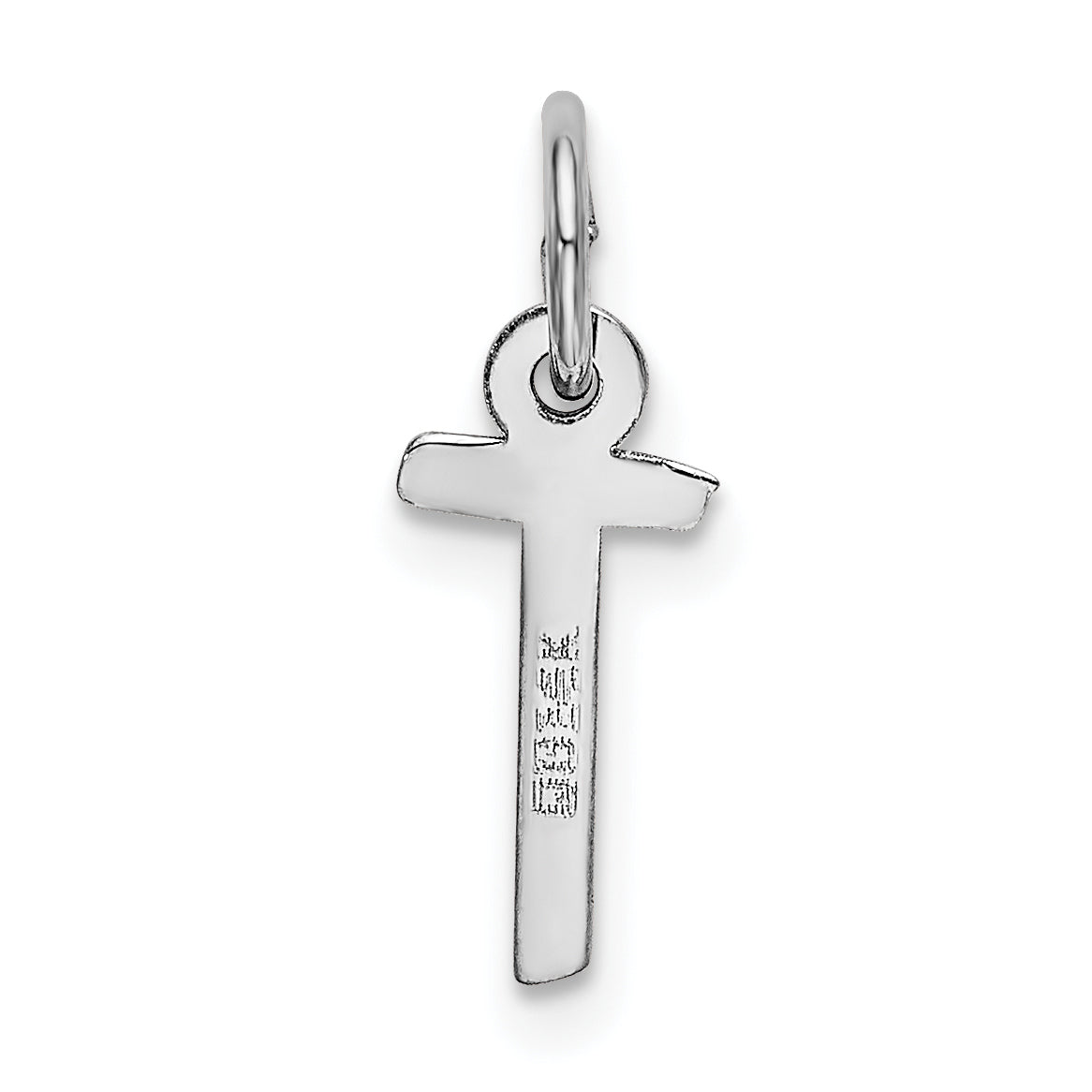 14K Weißgold 14K Weißgold Klein Schräg Block Buchstabe T Initiale Charm
