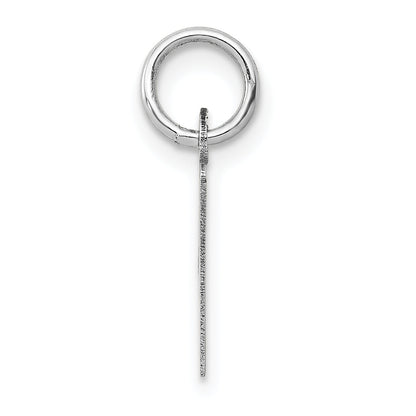 14K Weißgold 14K Weißgold Klein Schräg Block Buchstabe V Initiale Charm