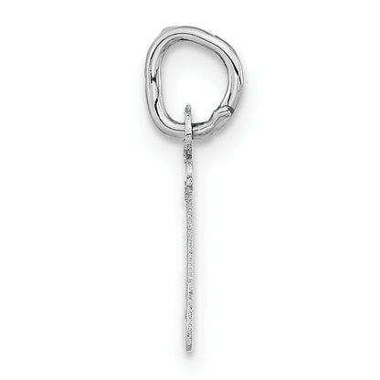 14K Weißgold 14K Weißgold Klein Schräg Block Buchstabe Z Initiale Charm