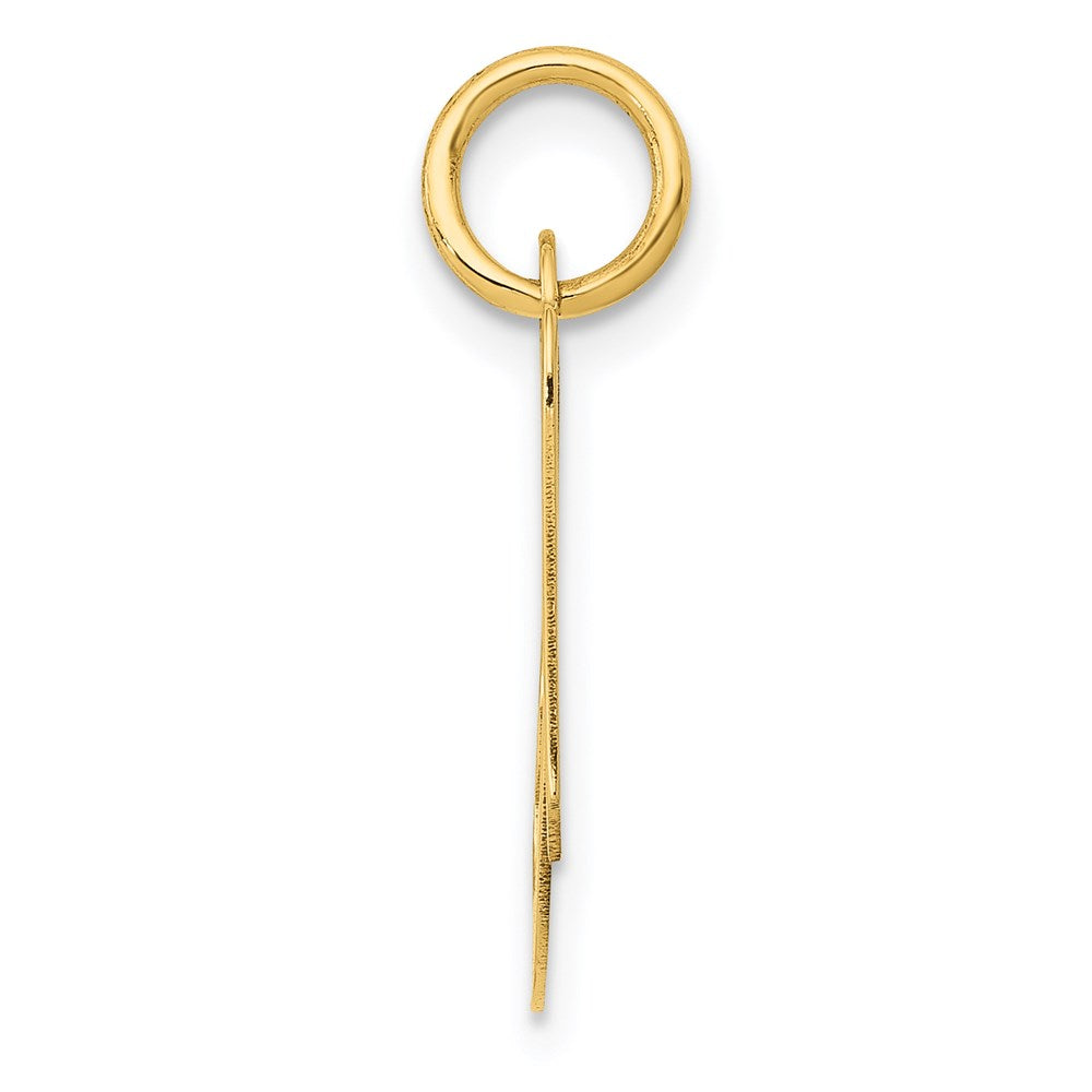 14K Gelbgold 14K Klein Fantasie Schreibschrift Buchstabe A Initiale Charm