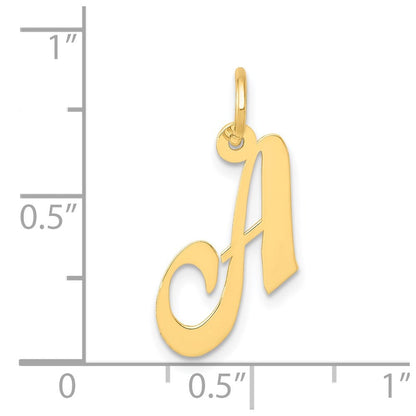 14K Gelbgold 14K Klein Fantasie Schreibschrift Buchstabe A Initiale Charm