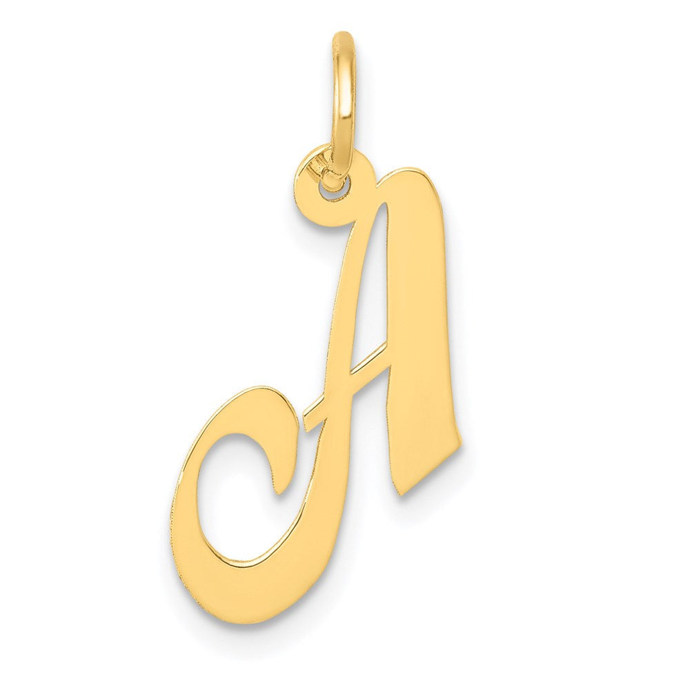 14K Gelbgold 14K Klein Fantasie Schreibschrift Buchstabe A Initiale Charm