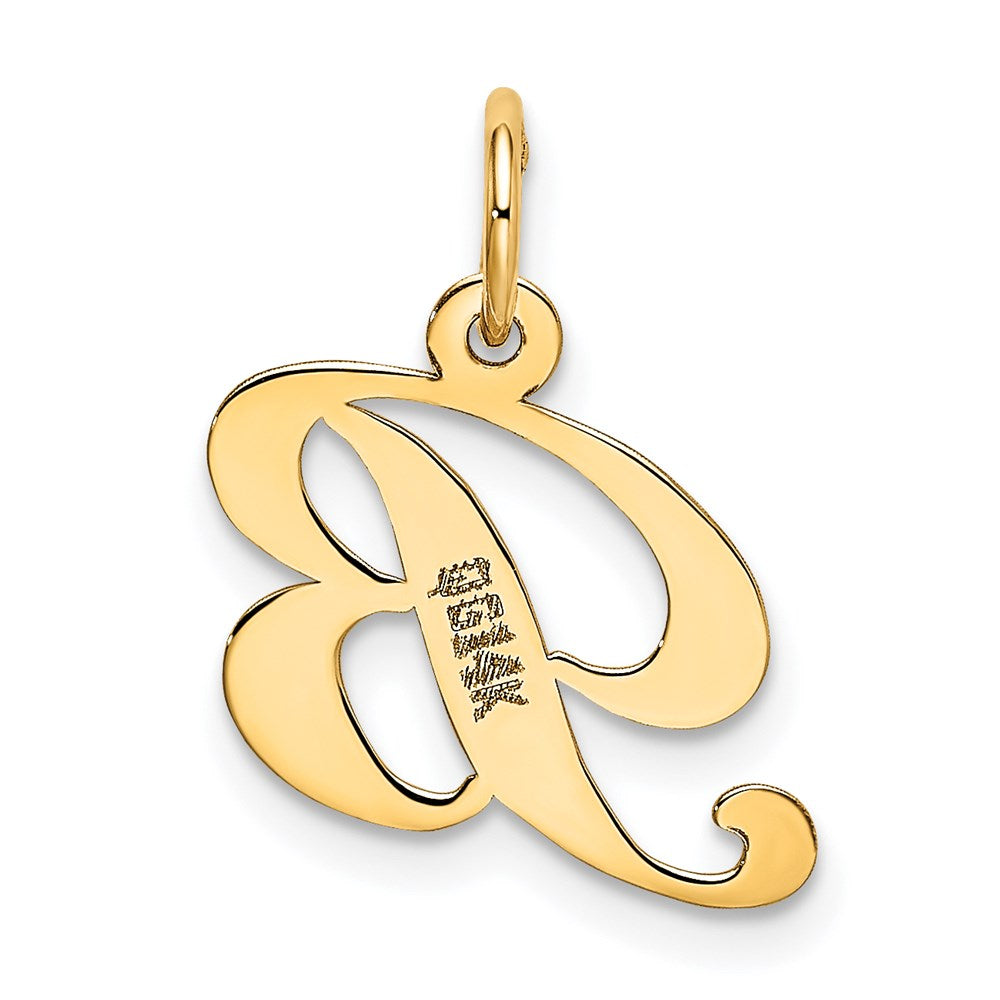 14K Gelbgold 14K Klein Fantasie Schreibschrift Buchstabe B Initiale Charm