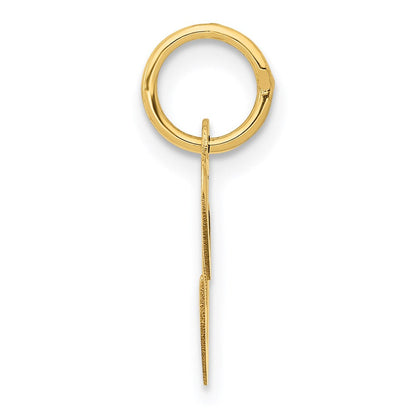 14K Gelbgold 14K Klein Fantasie Schreibschrift Buchstabe C Initiale Charm