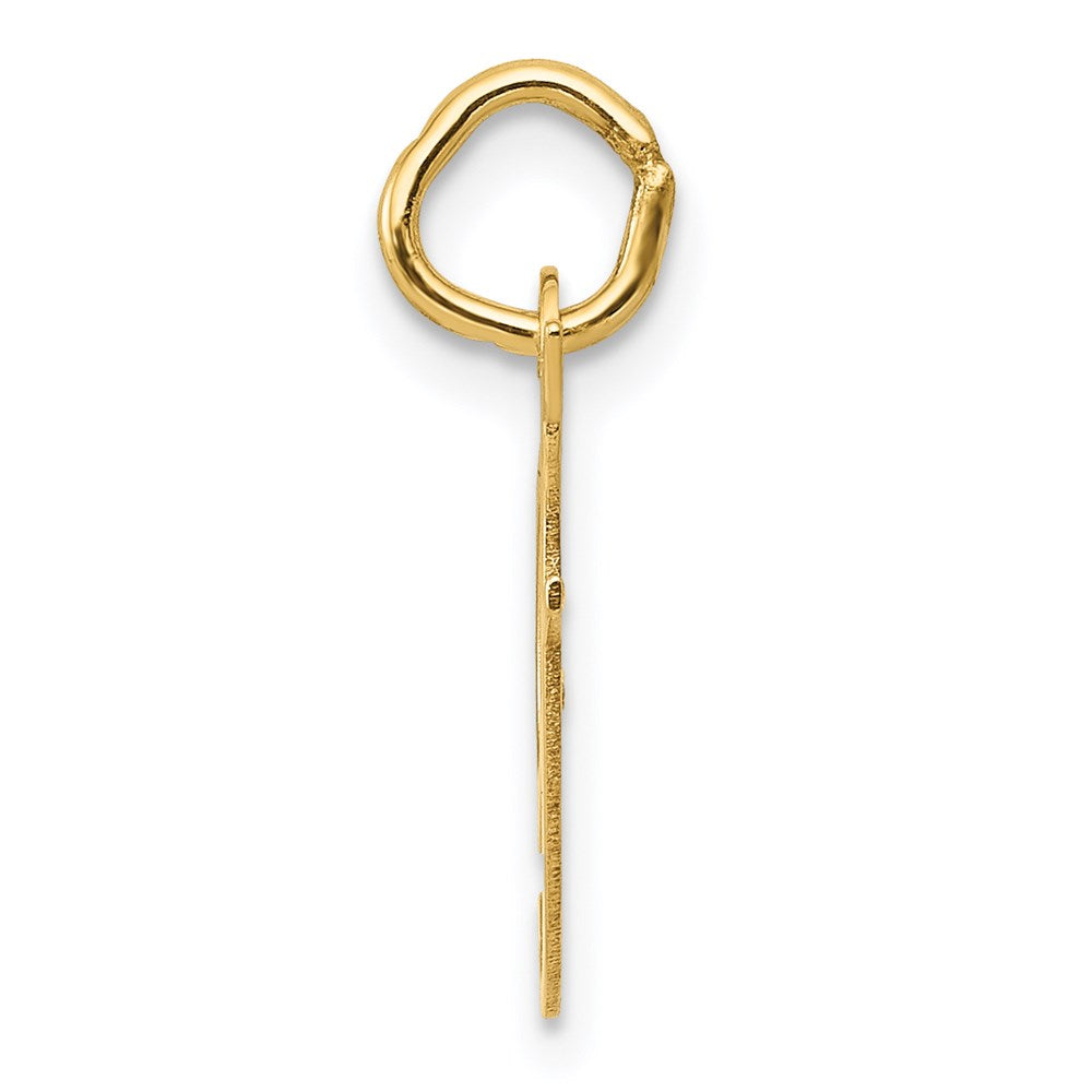 14K Gelbgold 14K Klein Fantasie Schreibschrift Buchstabe F Initiale Charm