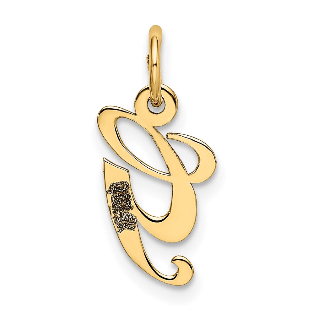 14K Gelbgold 14K Klein Fantasie Schreibschrift Buchstabe G Initiale Charm