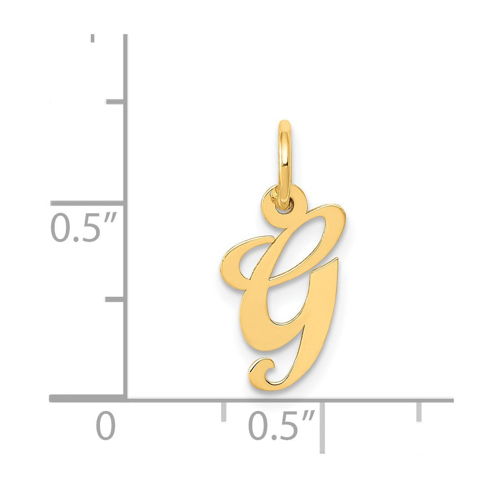 14K Gelbgold 14K Klein Fantasie Schreibschrift Buchstabe G Initiale Charm
