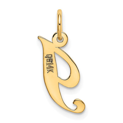 14K Gelbgold 14K Klein Fantasie Schreibschrift Buchstabe I Initiale Charm