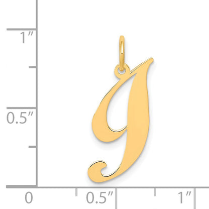 14K Gelbgold 14K Klein Fantasie Schreibschrift Buchstabe I Initiale Charm