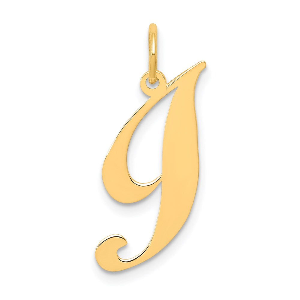 14K Gelbgold 14K Klein Fantasie Schreibschrift Buchstabe I Initiale Charm