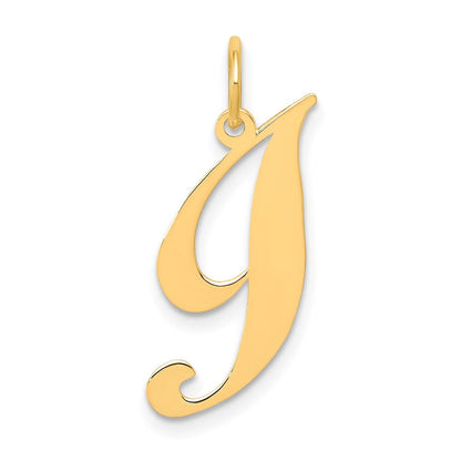14K Gelbgold 14K Klein Fantasie Schreibschrift Buchstabe I Initiale Charm